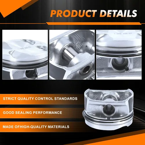 Miniatura 6 de Juego de 4 anillos de pistón 11257589348 Compatible con MINI-Cooper Paceman R55 R56 R57 R58 N12B16 N16B16 5FS EP6C 2006-2016 Piezas de repuesto