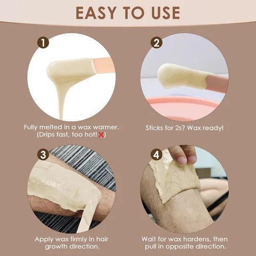 Miniatura 8 de KOTAMU - Perlas de cera dura para depilación - 1 lb, fórmula para piel sensible y cabello grueso, para todo el cuerpo, cara, pecho, espalda, Blanco