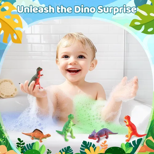 Bombas de baño de dinosaurio para niños con juguetes en el interior, suaves y seguras, para niños de 3, 4, 5, 6, 7, 8, 9 años, regalo ideal de