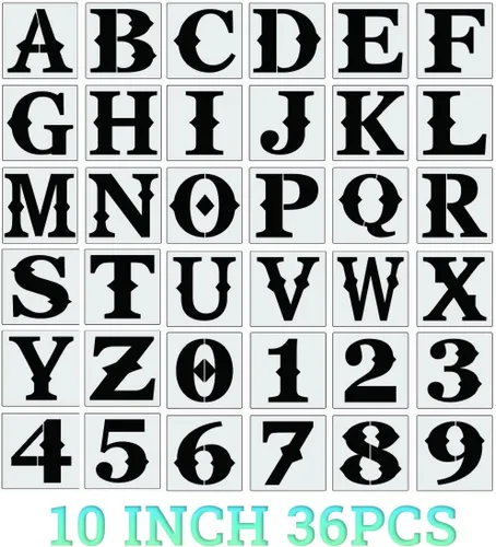 Miniatura 13 de Plantillas de letras grandes de 9 pulgadas, plantillas del alfabeto, plantillas reutilizables de letras y números para pintar en madera, paredes