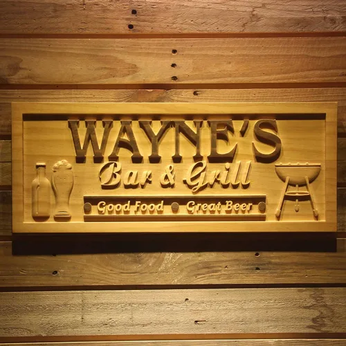 Miniatura 56 de ADVPRO wpa0053 - Letrero personalizado con nombre grabado en 3D de madera para el hogar, bar, cerveza, decoración del hogar, placas de casa de lago