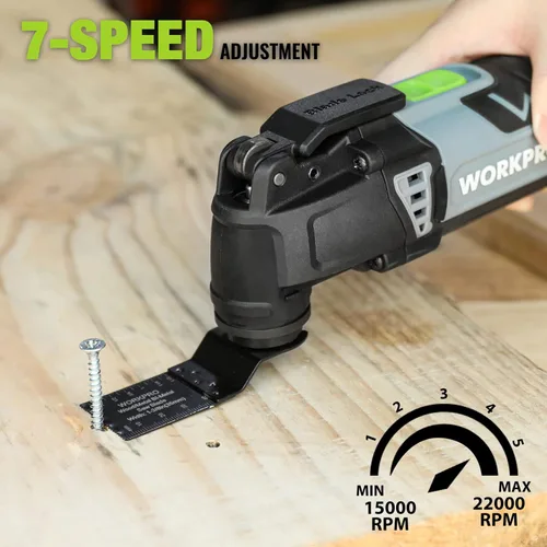 Miniatura 4 de WORKPRO Kit de múltiples herramientas oscilantes para Navidad, sierra oscilante reemplazable de bloqueo rápido con cable de 3.0 amperios con 7