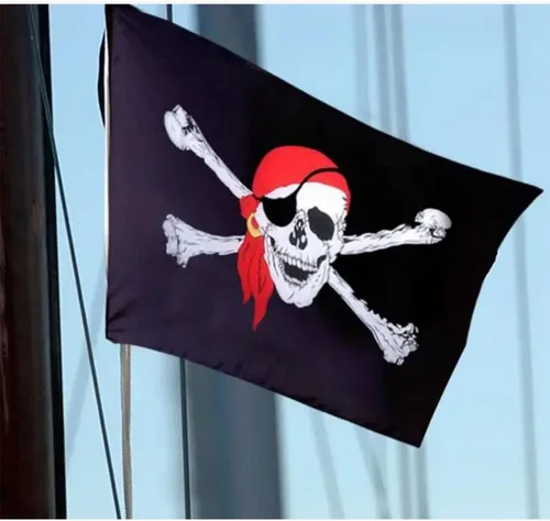 Miniatura 2 de Bandera de cuchillo cruzado y bandera Jolly Roger (bufanda roja), paquete de 2 banderas piratas de 3 x 5 pies para diseño interior y exterior