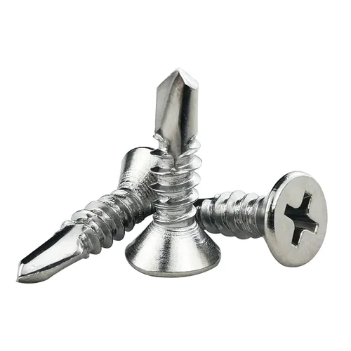 Miniatura 13 de 120 tornillos de chapa metálica de cabeza plana #8 x 1, tornillos de cabeza plana de acero inoxidable 410, tornillos autorroscantes de cabeza