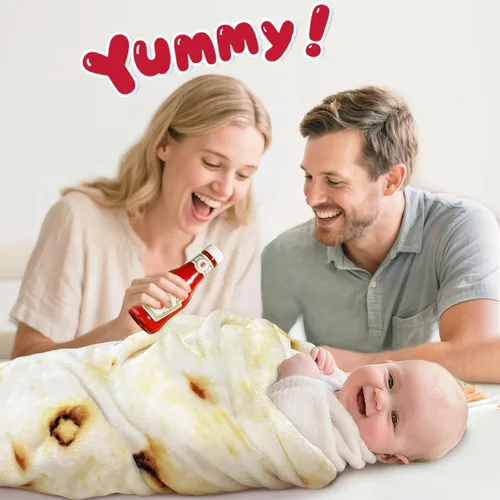 Miniatura 2 de Jorbest Manta envolvente de tortilla de burrito, regalos para bebé recién nacido, manta de bebé de tortilla, regalos divertidos para baby shower