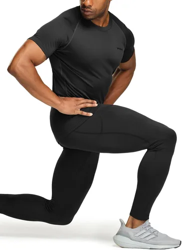 Miniatura 5 de TSLA Camisas térmicas de compresión de manga corta para hombre, camiseta deportiva atlética, camiseta de invierno para correr