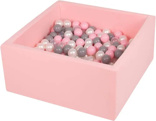 Miniatura 10 de TRENDBOX Pozo de bolas extra grande de 47.2 x 47.2 x 13.8 pulgadas, equipo suave de espuma viscoelástica para niños pequeños, gris claro