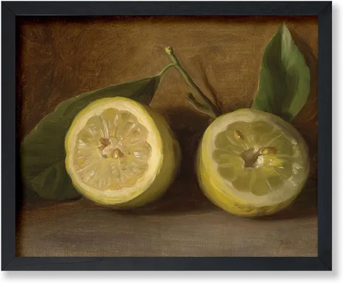 Poster Master Impresión de pintura de limones vintage, póster retro de frutas, arte de alimentos y bebidas, diseño de pared de naturaleza muerta,