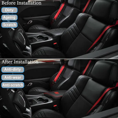Miniatura 2 de para Dodge Challenger 2015-2023 Funda para Reposabrazos de Coche, Resistente al Agua, Fundas para Consola Central, Fundas de Protección contra