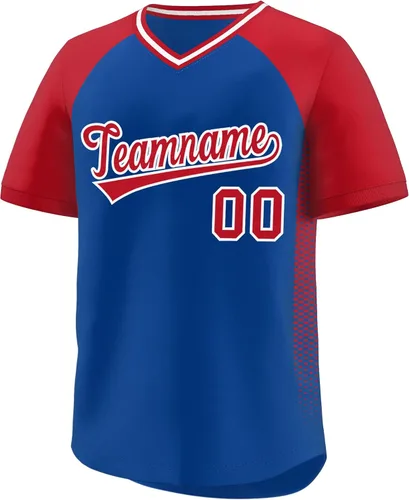 Miniatura 14 de Camiseta de béisbol personalizada con cuello en V para hombres, mujeres y jóvenes, camisetas de béisbol personalizadas con costuras o estampadas