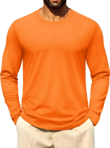 Miniatura 13 de Cotrasen - Camisetas básicas de manga larga para hombre, de algodón, con cuello redondo, transpirables, suaves y casuales