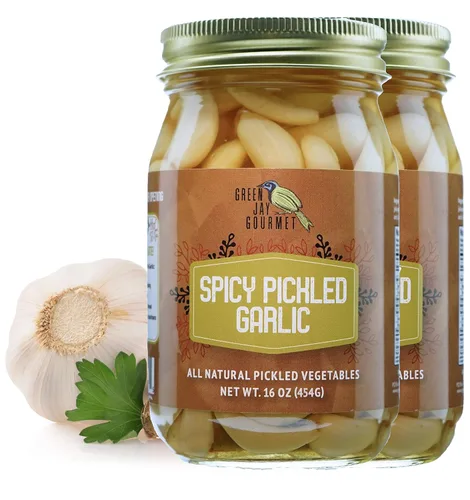 Miniatura 13 de Green Jay Gourmet Dientes de ajo en escabeche en un frasco – Ajo asiático en escabeche – Bulbos de ajo fresco para cocinar – Ingredientes naturales