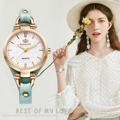 Miniatura 6 de Avaner Relojes de cuarzo de cuero para mujer correa delgada con cara pequeña para mujer, elegante vestido de pulsera