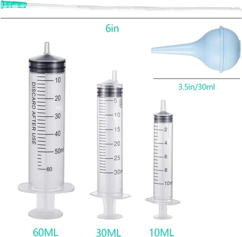 Miniatura 2 de Kit de alimentación de tubo para cachorros de 9 piezas, incluye 5 tubos de alimentación, 3 jeringas (0.3 fl oz, 1.0 fl oz, 2.0 fl oz) y 1 jeringa