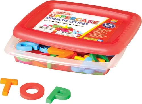 Educational Insights AlphaMagnets en mayúsculas multicolor – Imanes ABC para niños de 3 a 5 años, juguetes de aprendizaje del alfabeto para niños