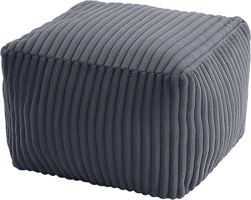 Miniatura 19 de MeMoreCool Puf Otomano Redondo Relleno Reposapiés, Puf de Piso Reposapiés con Relleno de Trozos de Espuma Suave, Otomano Redondo Pequeño Reposapiés