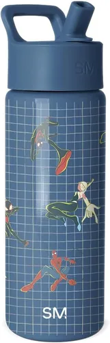 Miniatura 30 de Simple Modern - Botella de agua para niños Summit con tapa con pajilla Taza de acero inoxidable aislada de 14 onzas de Marvel Spider Man