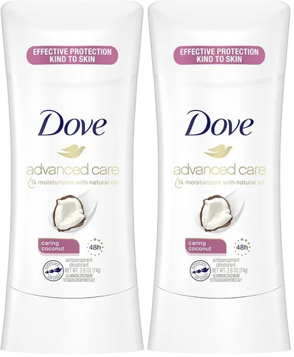 Miniatura 25 de Dove Advanced Care - Barra desodorante antitranspirante para mujer, Sheer Fresh, 4 unidades, desodorante antimanchas para axilas suaves, 72 horas
