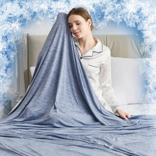 Miniatura 19 de CHOSHOME Manta refrescante para personas que duermen con calor – Manta de verano fina, suave, ligera, transpirable, doble cara mejorada para Beige