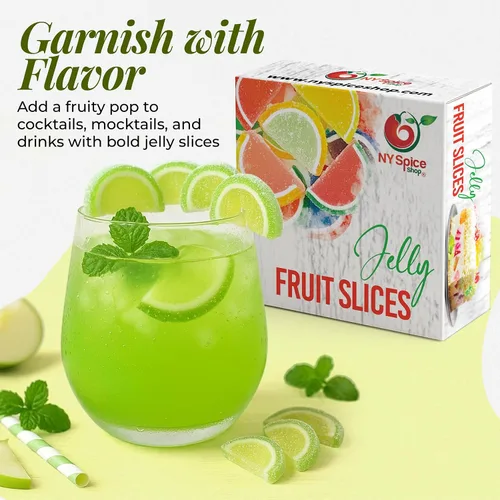 Miniatura 7 de NY Spice Shop Rebanadas de fruta de manzana – 1 libra de sabor cítrico masticable de gelatina de fruta de caramelo – Manzanas en rodajas a
