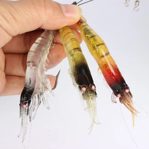 Miniatura 3 de Goture Soft Shrimp Lures Fishing Saltwater Luminous Shrimp Bait Set Fishing Lures with Sharp Hooks for Freshwater Saltwater Trout Bass Salmon