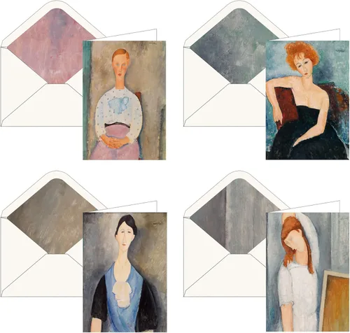 RainCaper Fine Art - Tarjetas de felicitación de papel de 5 x 7 pulgadas con sobres decorativos, caja de regalo, juego de 16 cartulina de 300 GSM