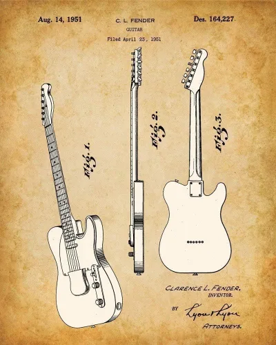 Miniatura 5 de Juego de cuatro fotos (8 x 10) para decoración de pared, cuadros de guitarra Fender de 8 x 10 pulgadas, imágenes de pared de guitarra, gran póster