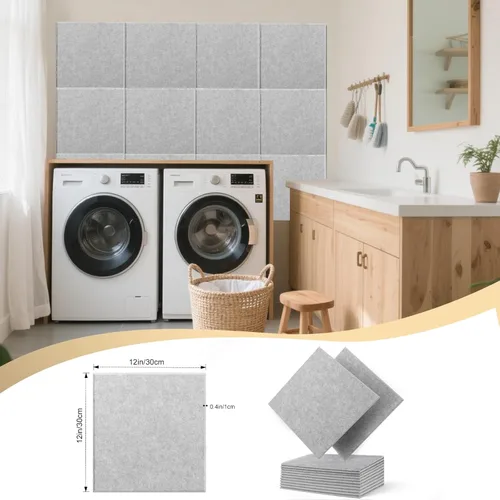 Miniatura 2 de Paquete de 12 paneles acústicos de pared de 0.4 x 12 x 12 pulgadas, paneles de pared insonorizados de alta densidad y ruido para estudio