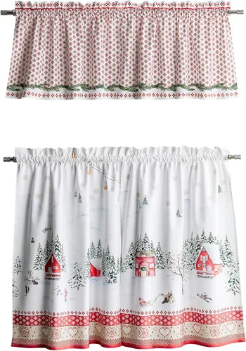 Miniatura 63 de Maison d' Hermine Juego de cortinas de cocina para ventanas, juego de cortinas de cocina 100% algodón, cenefas para el hogar [2 niveles