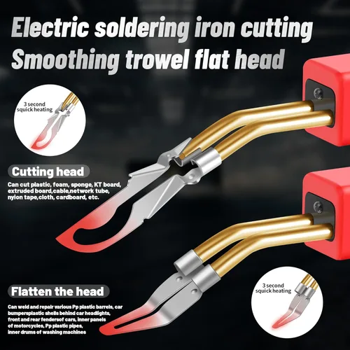 Miniatura 8 de Soldador de plástico de 220 W, kit de soldadura de plástico 2 en 1, 1000 piezas de grapas calientes, kit de reparación de plástico con 100 varillas