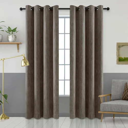 Miniatura 22 de Melodieux Elegantes cortinas opacas de algodón para oscurecer la habitación, para sala de estar, dormitorio, con aislamiento térmico, paneles
