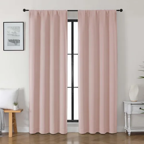 Miniatura 32 de Gwine Cortinas opacas para dormitorio, 54 pulgadas de largo, paneles de cortina de ventana con aislamiento térmico y reducción de ruido, cortinas