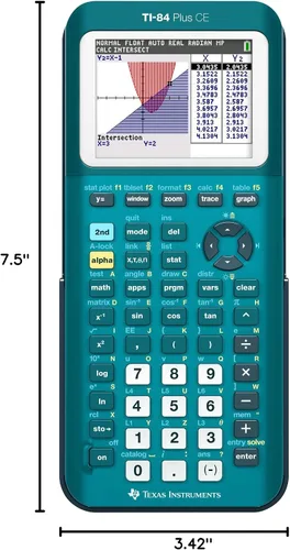 Miniatura 4 de Texas Instruments TI-84 Plus CE Calculadora gráfica de color, verde azulado (metálico)