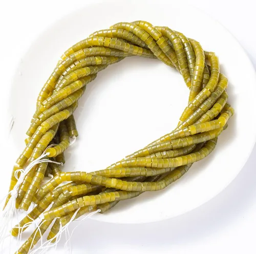 Miniatura 5 de Cuentas espaciadoras de jade de piedra de Taiwán natural 6x3mm 38cm/str Redondas planas sueltas semipreciosas para hacer pulseras y collares Jade