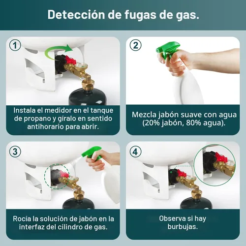 Miniatura 7 de GASPRO Adaptador de recarga de propano, llena botellas de 1 libra de tanque de 20 libras, fácil de usar, latón macizo