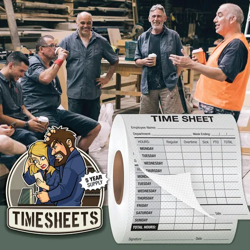 Miniatura 5 de Time Sheet - Divertido papel higiénico – Regalos de jubilación humorísticos para hombres y mujeres – Rollo de papel higiénico novedoso de broma