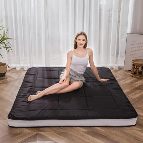 Miniatura 23 de MAXYOYO Colchón tipo futón King de espuma, cubrecolchón de cama, colchón de suelo japonés, colchón plegable, colchón de futón, almohadilla de cama