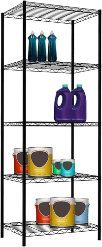 Miniatura 7 de Home Basics Unidad de almacenamiento de estantería de alambre (3 niveles, gris)