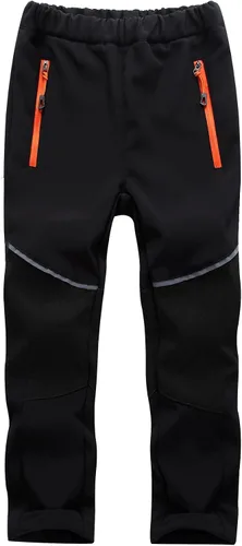 Toomett Pantalones cargo de nieve para niños, niñas y niños al aire libre con forro polar suave Shell senderismo pesca esquí pantalones aislados