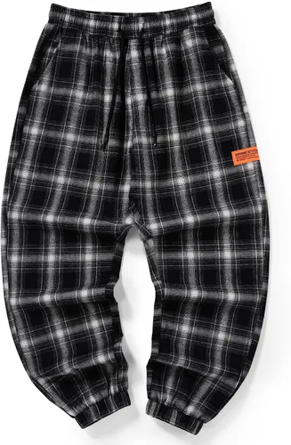 Genanx Pantalones deportivos con cordón para hombre, pantalones deportivos con gráficos de letras, pantalones cargo punk, pantalones de hip hop,