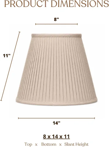 Miniatura 4 de Royal Designs Deep Empire - Pantalla básica plisada lateral, beige, 8 x 14 x 11 pulgadas (BS-728-14BG)