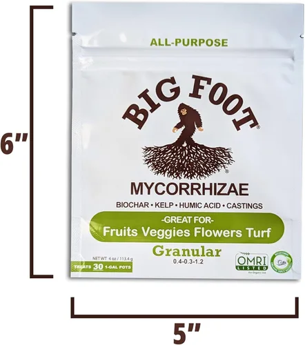 Miniatura 9 de Big Foot Micorrizas – Duplica el tamaño de tu planta – Fácil de usar – Fabricado en Estados Unidos – Trata 30 plantas (7,500 esporas de micorrizas)
