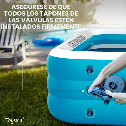 Miniatura 5 de Toysical Piscina inflable para niños y adultos con bomba de 118 x 72 x 22 pulgadas, más duradera que otras piscinas inflables para adultos, incluye