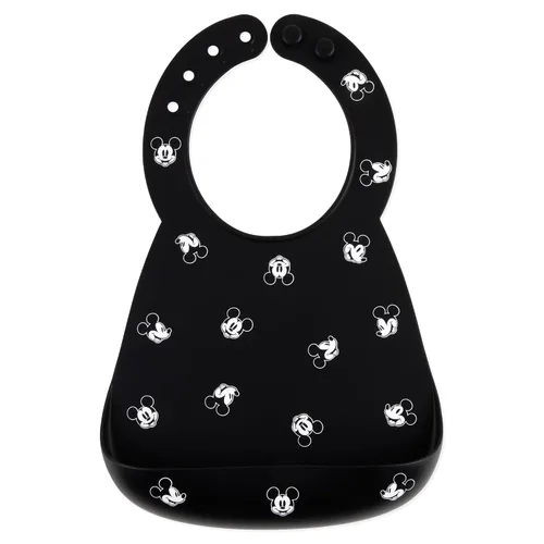 Bumkins Baberos de Disney, bolsillo de silicona para bebés, babero para niña o niño, para niños de 6 a 24 meses, imprescindible para comer, Mickey