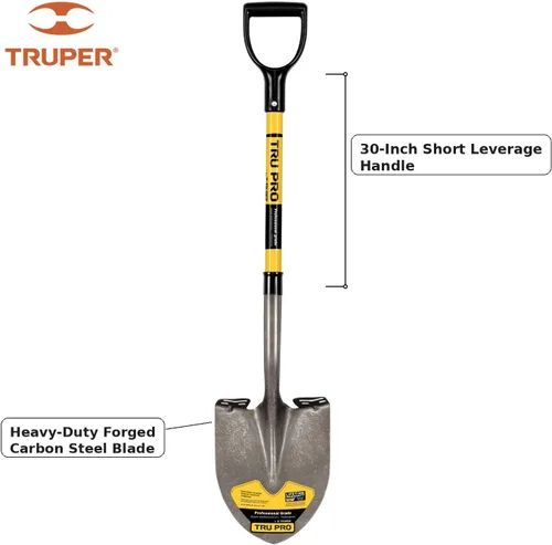 Miniatura 2 de Truper 31200 Tru Pro Pala de punta redonda de 29 pulgadas con mango en D de fibra de vidrio
