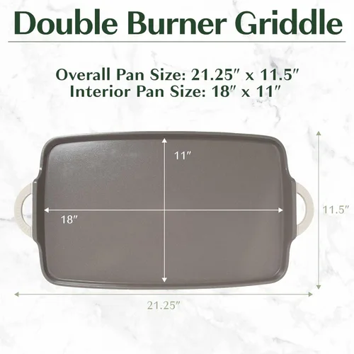 Miniatura 8 de Goodful Plancha de Doble Quemador Todo en Uno, Cerámica Antiadherente, Aluminio Fundido Duradero, Apto para Horno y Lavavajillas, Fabricado sin Lino