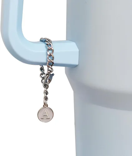 Miniatura 5 de Stanley Cup 3 piezas de 30 y 40 onzas, 0.394 in de silicona con diseño de flores, tapa protectora con 2 piezas de dije de letra inicial 3piezas