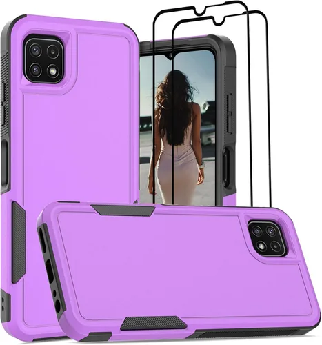 Miniatura 279 de Jeylly Compatible con Samsung Galaxy A22 5G Funda, Funda Samsung A22 5G con 2pcs protectores de pantalla de vidrio templado