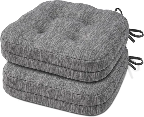 Miniatura 32 de Shinnwa Juego de 2 cojines para silla de comedor, cojines para silla de cocina de espuma viscoelástica de doble capa, almohadillas de asiento