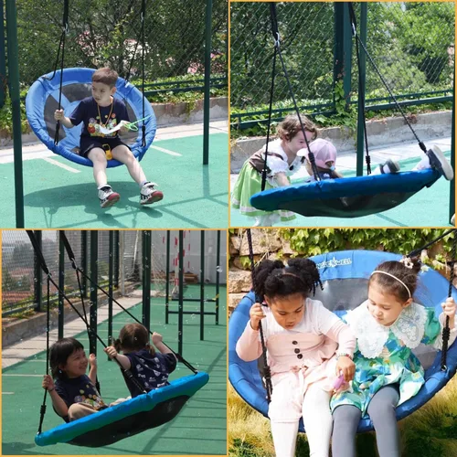 Miniatura 9 de Columpio de platillo – Asiento de columpio de árbol de 40 pulgadas con tela Oxford impermeable 900D para niños y adultos Capacidad de peso de 700